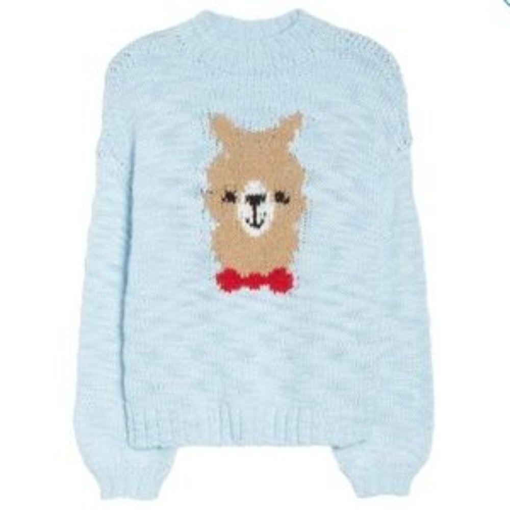 MAKE + MODEL Sweater BLUE OMPHALODES LLAMA